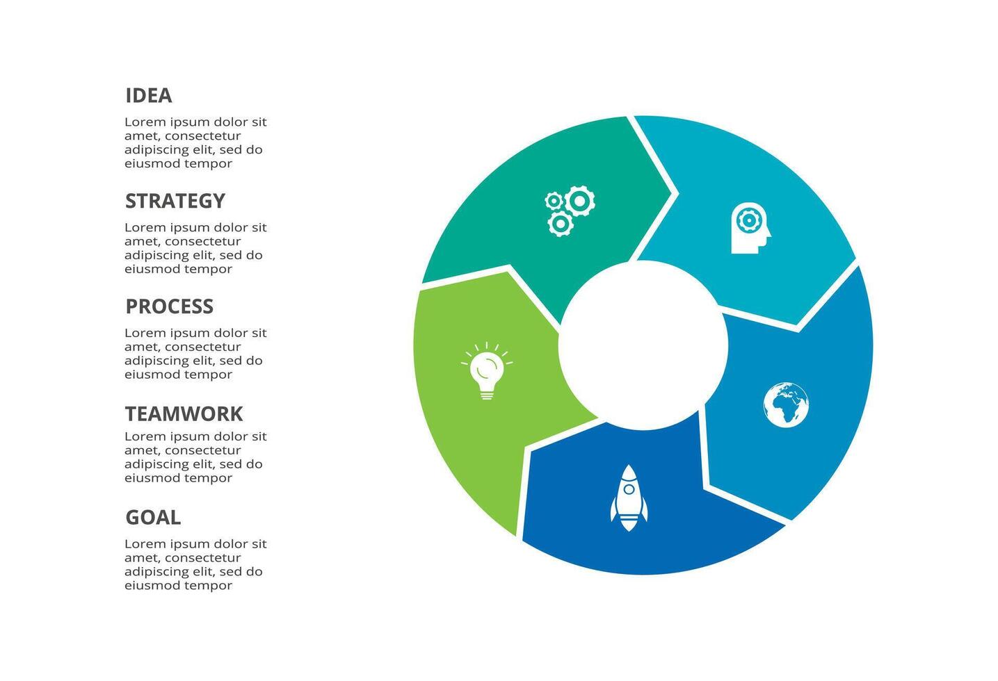 Creative concept for infographic with 5 steps, options, parts or processes. Business data visualization. vector