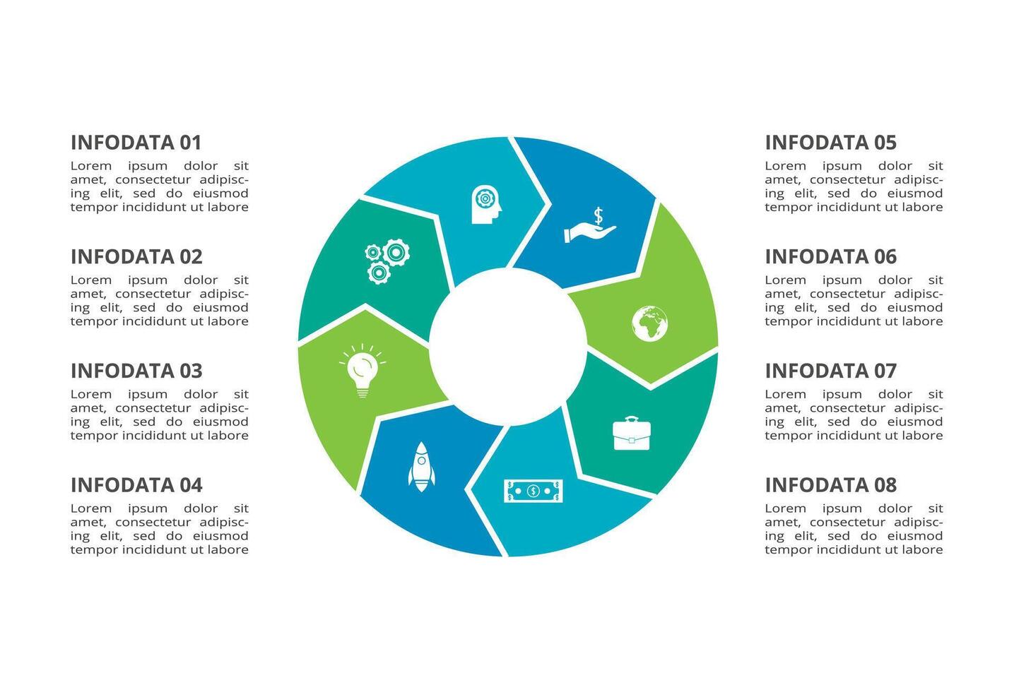 Creative concept for infographic with 8 steps, options, parts or processes. Business data visualization. vector