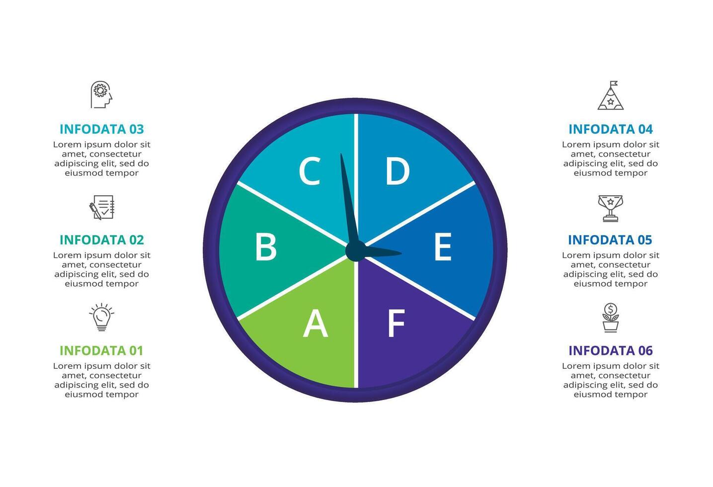 Creative concept for infographic with 6 steps, options, parts or processes. Business data visualization. vector