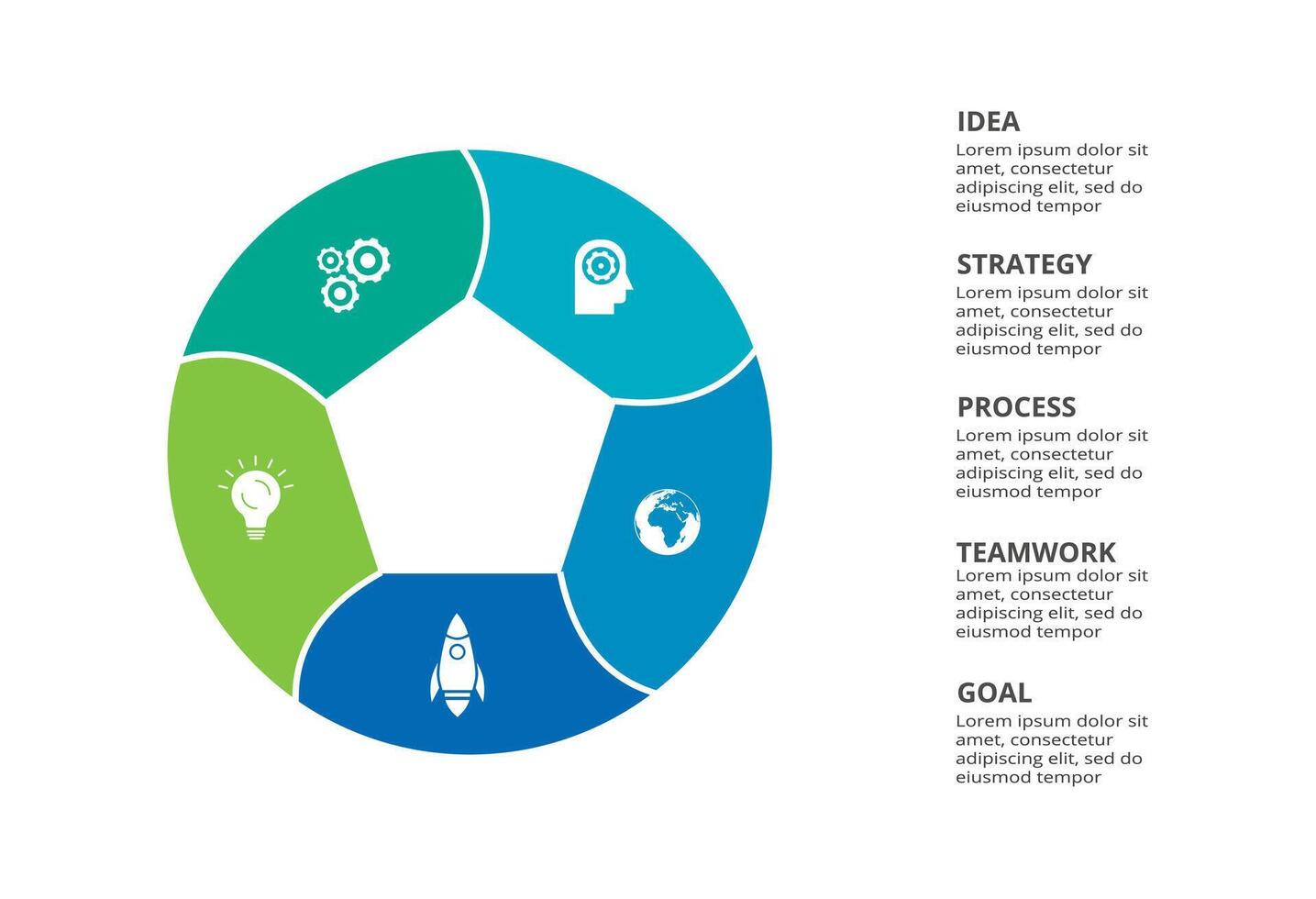 Creative concept for infographic with 5 steps, options, parts or processes. Business data visualization. vector