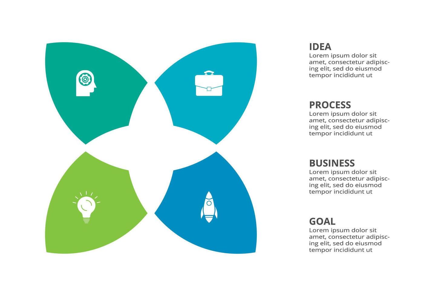 Creative concept for infographic with 4 steps, options, parts or processes. Business data visualization. vector