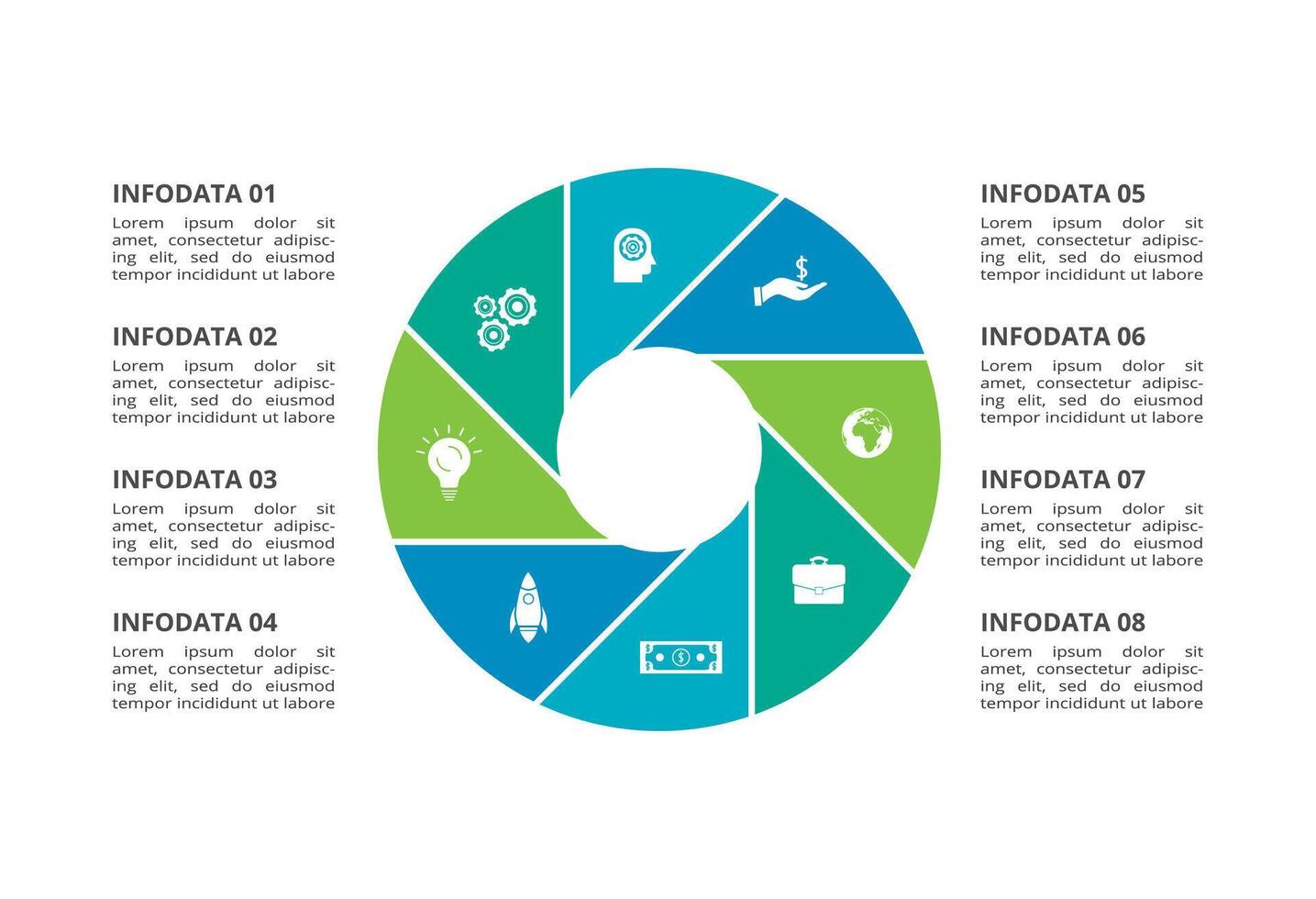 Creative concept for infographic with 8 steps, options, parts or processes. Business data visualization. vector