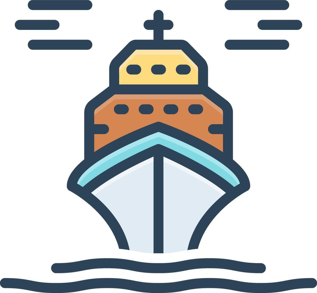 Color icon for ferry vector