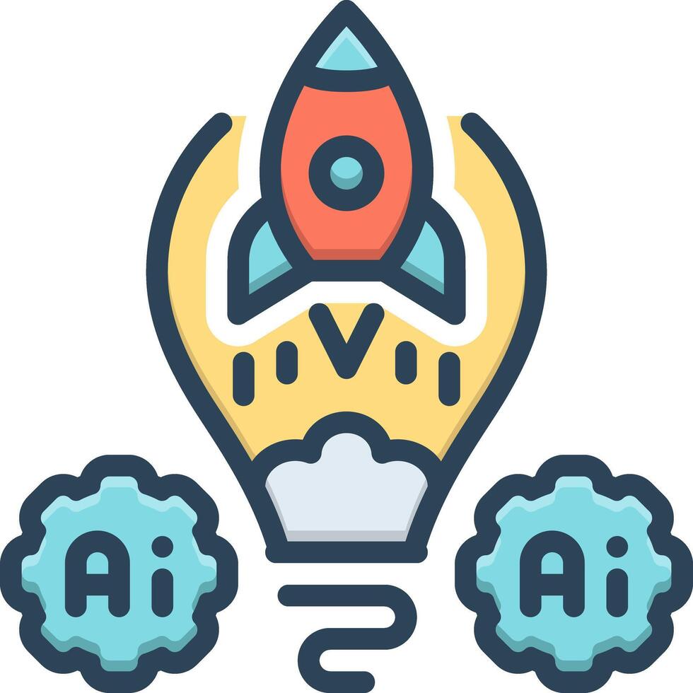 Color icon for innovation vector