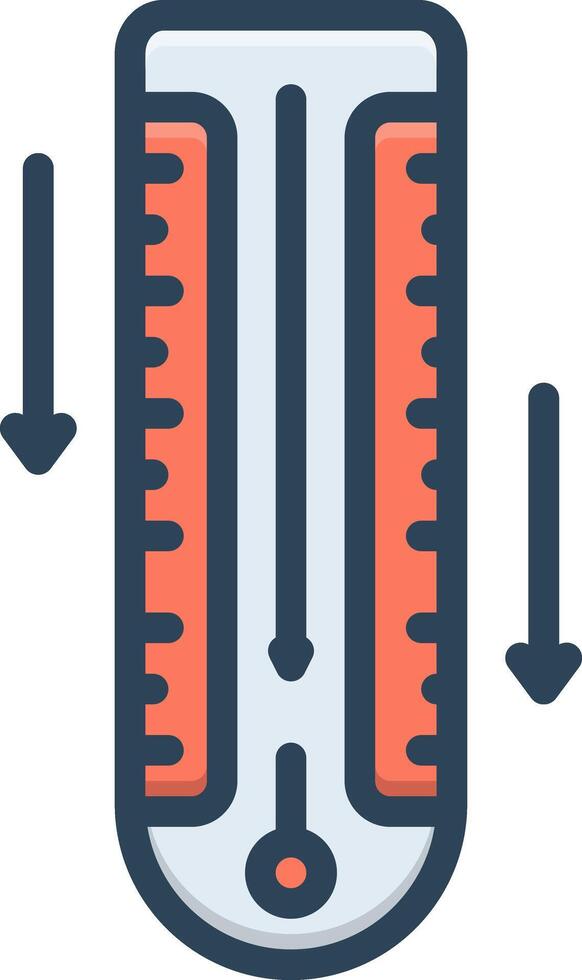 Color icon for temperature decrease vector