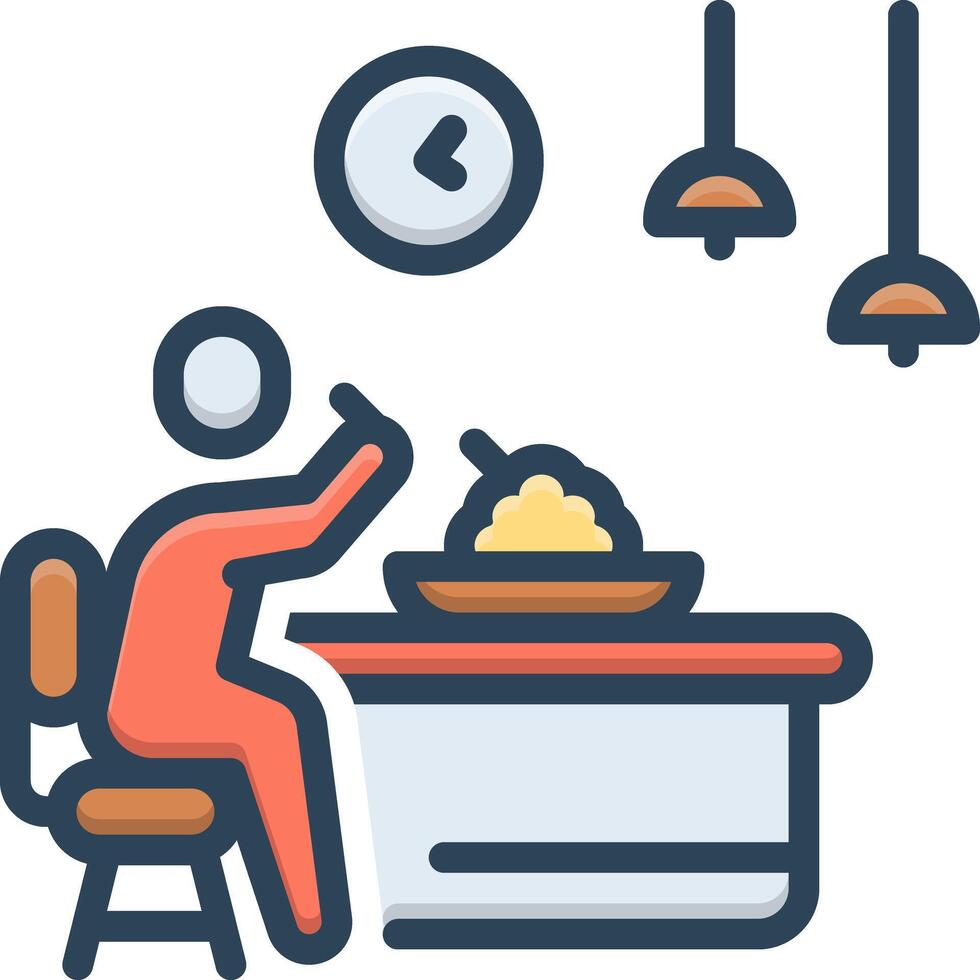 Color icon for dinner vector