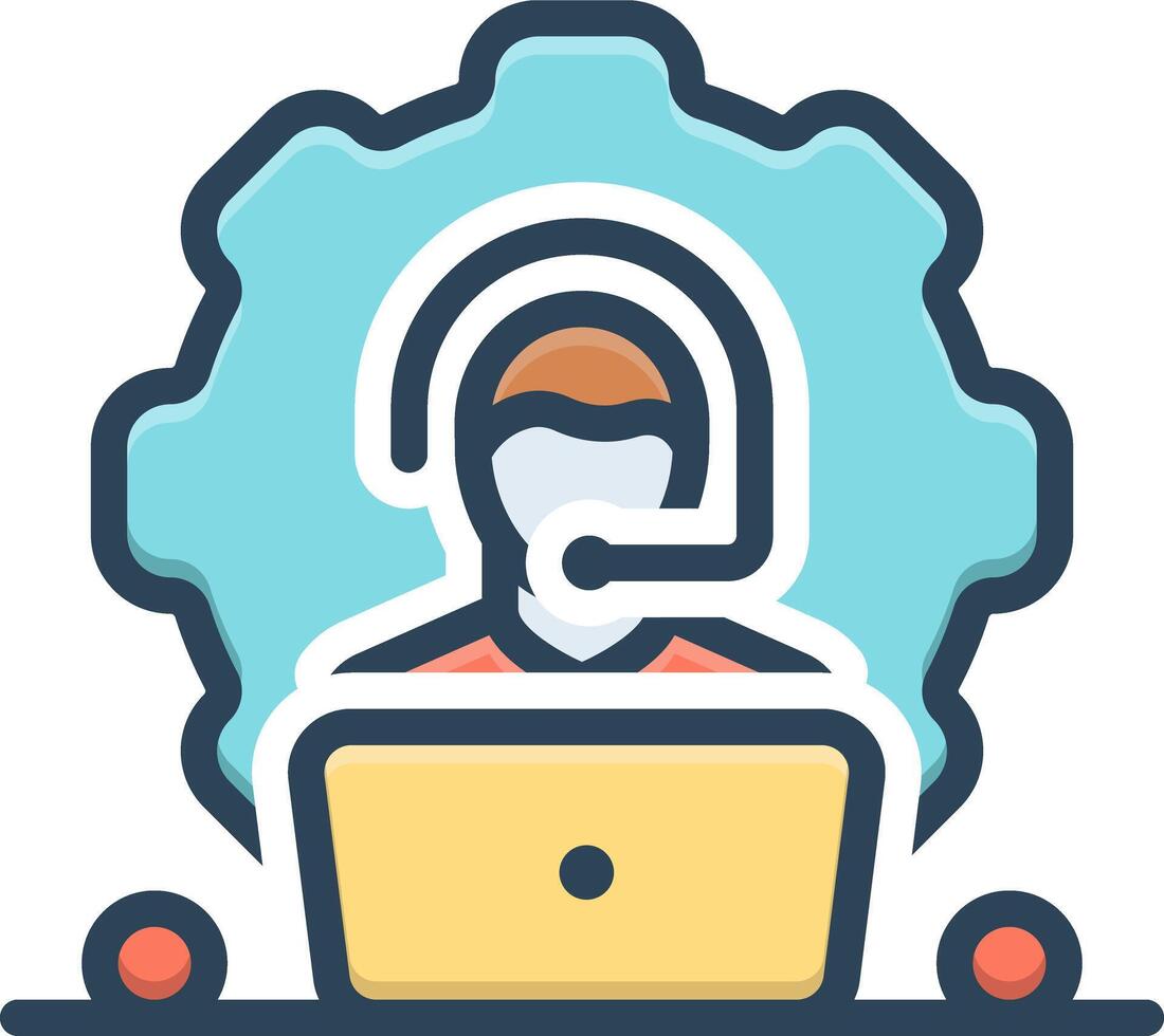 Color icon for technical support vector