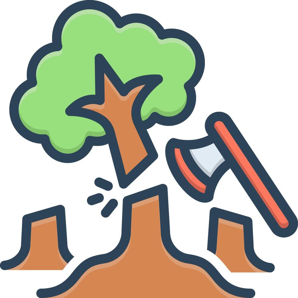 Color icon for deforestation vector