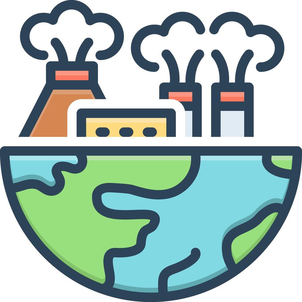 Color icon for earth pollution earth vector