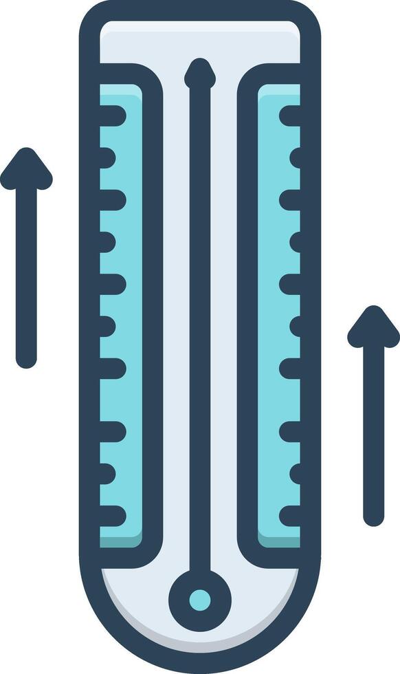 Color icon for temperature increase vector