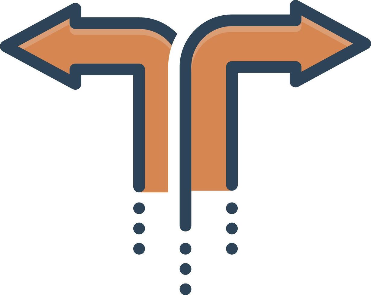 Color icon for two way vector