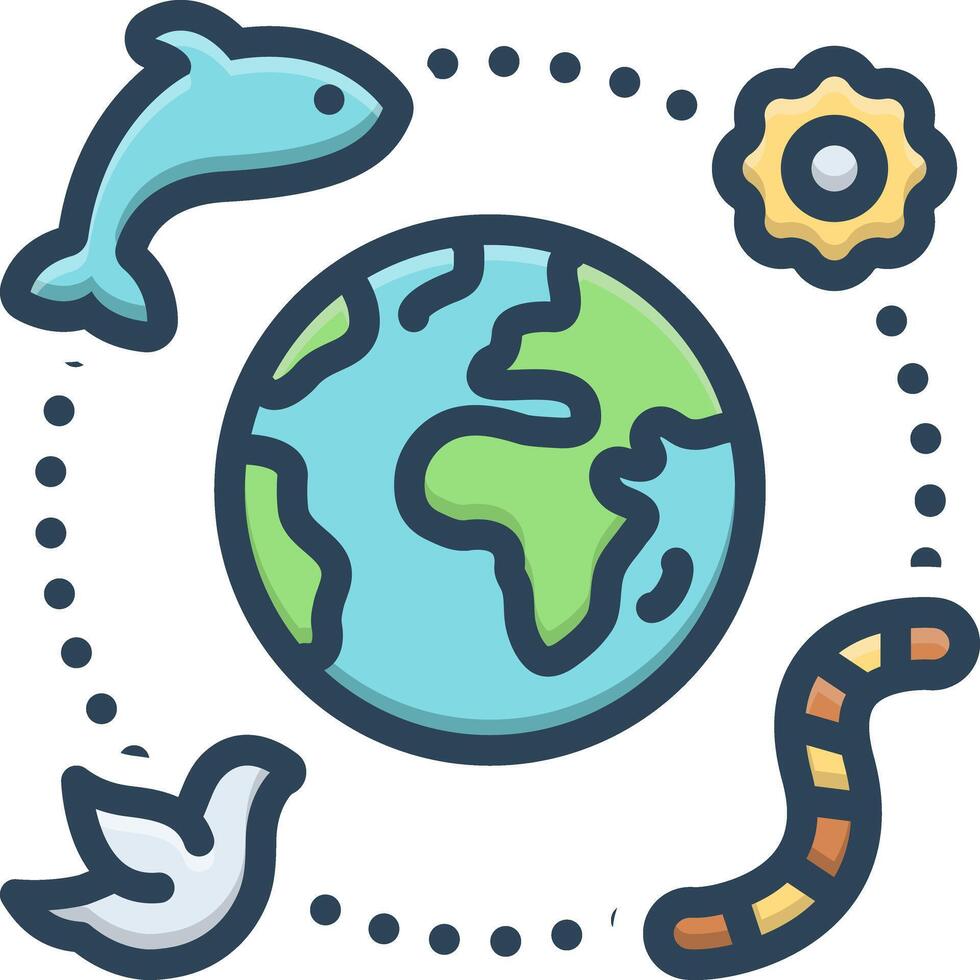 Color icon for extinction of species vector