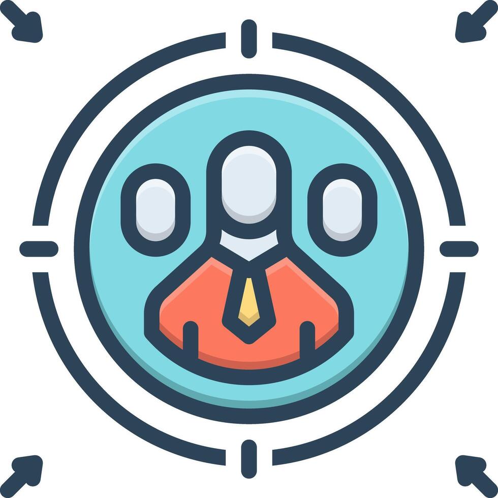 Color icon for target audience vector