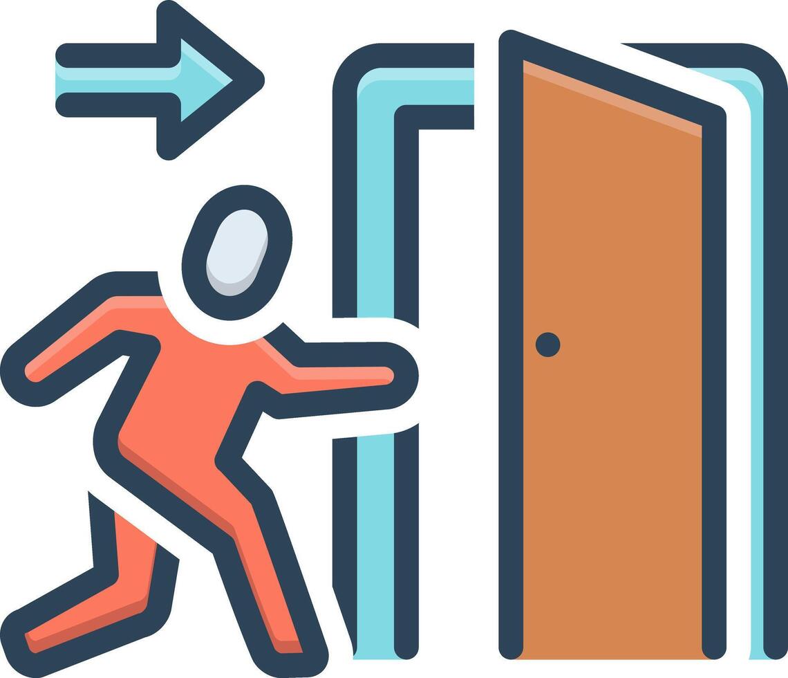 Color icon for exit vector