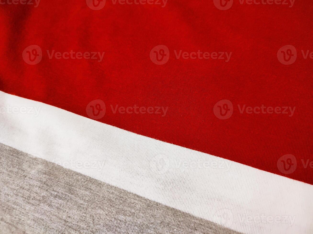 The texture and background of the fabric is white, gray and red photo