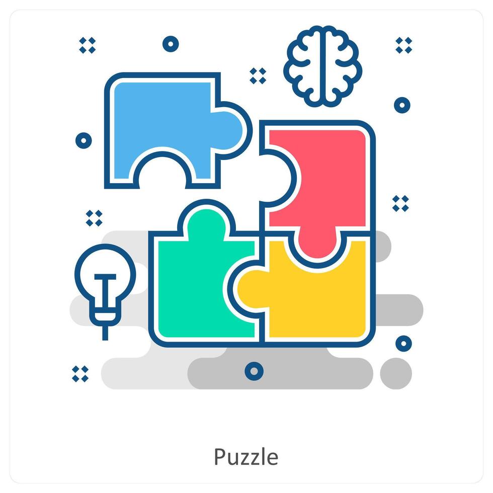 Puzzle and teamwork icon concept vector