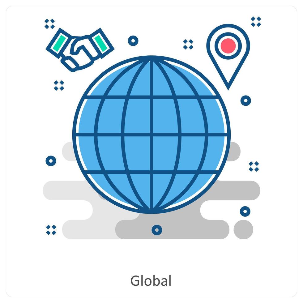 Global and globalization icon concept vector