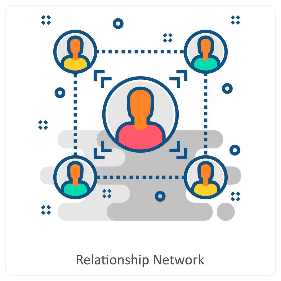Relationship Network and client icon concept vector