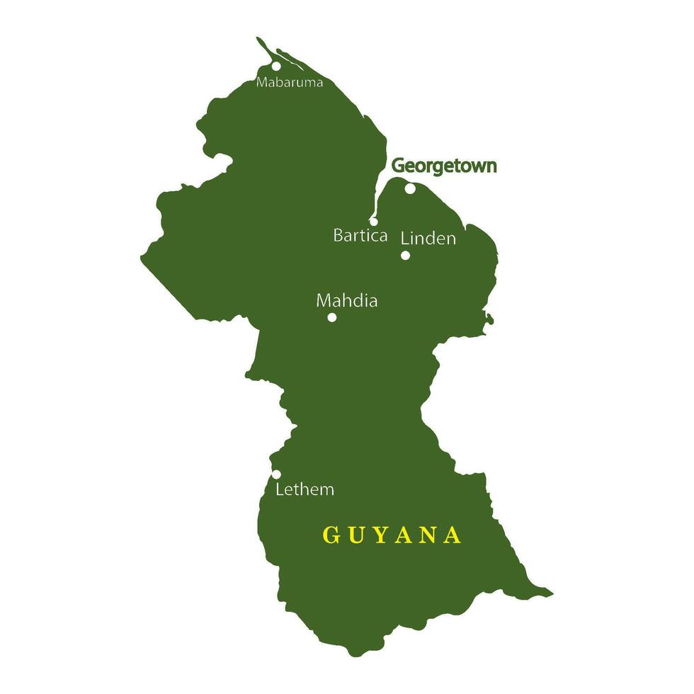 Map of Guyana vector