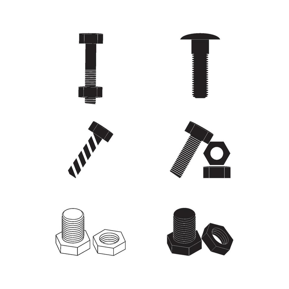 nut and bolt icon vector