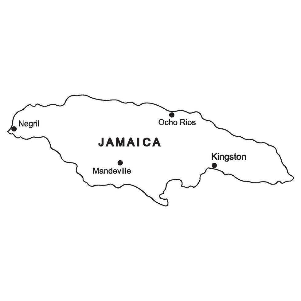 Map of jamaica vector