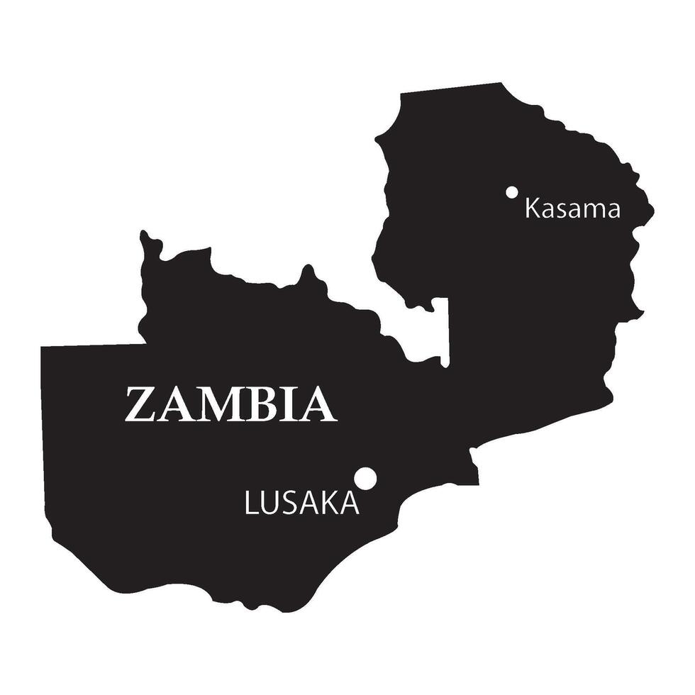 Map of zambia vector