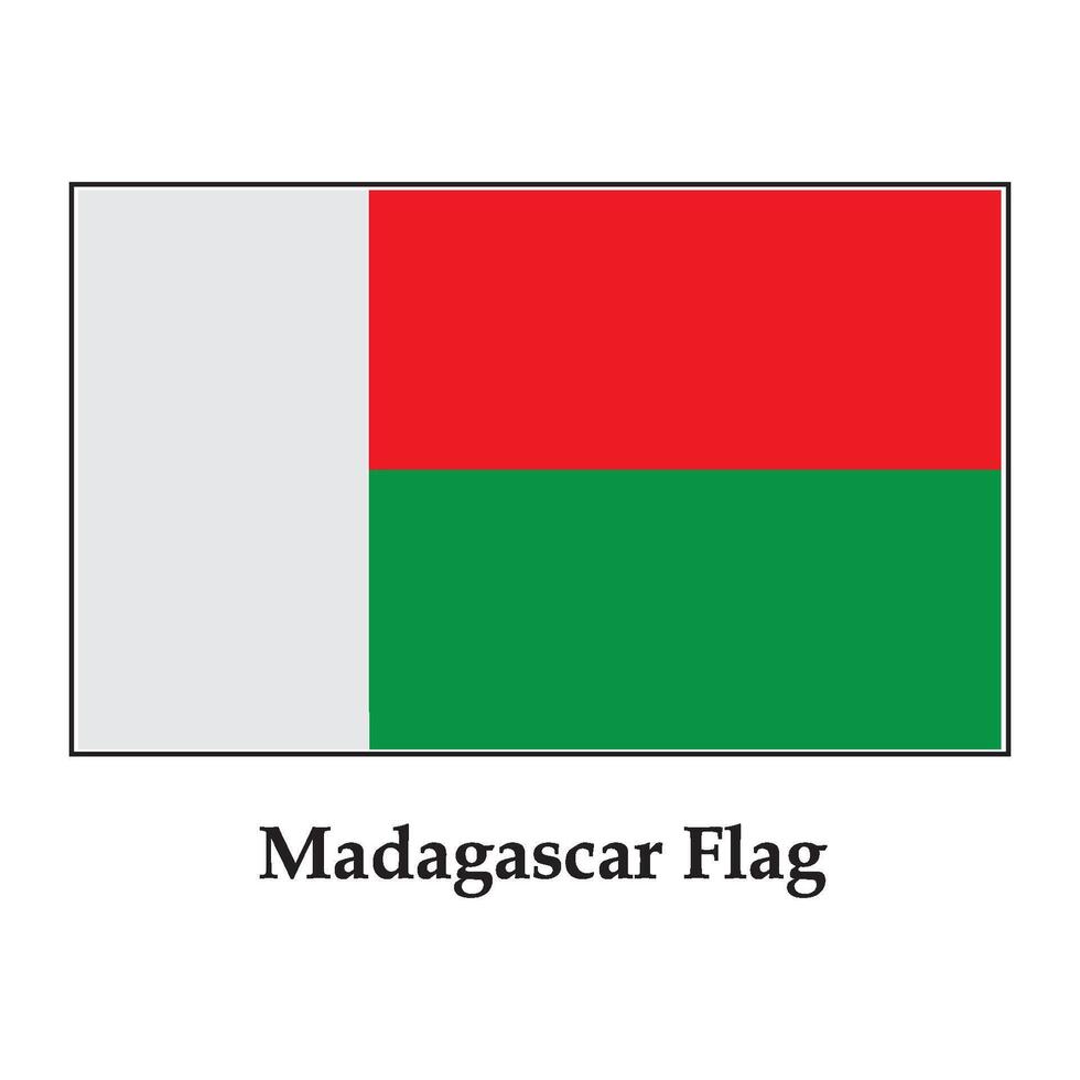 Madagascar flag icon vector