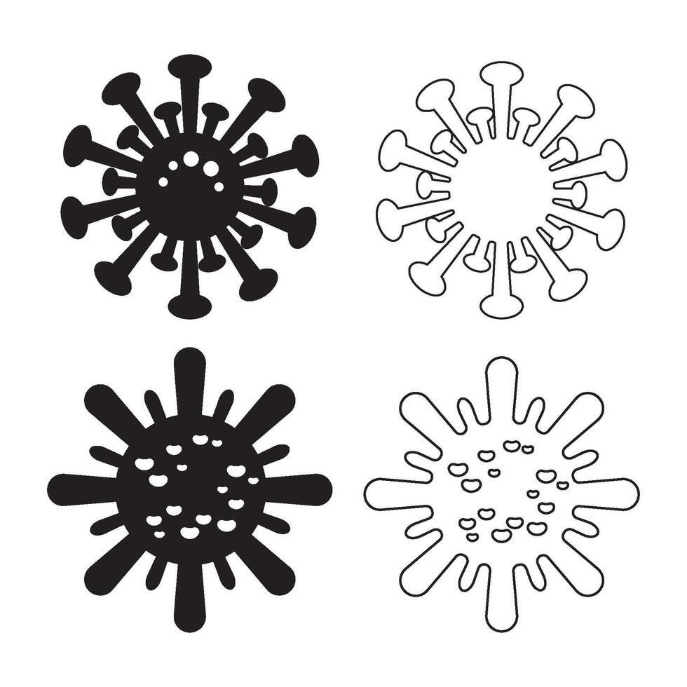 Bacteria, microbes, virus icon vector