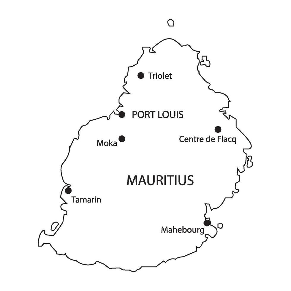 Map of mauritius vector