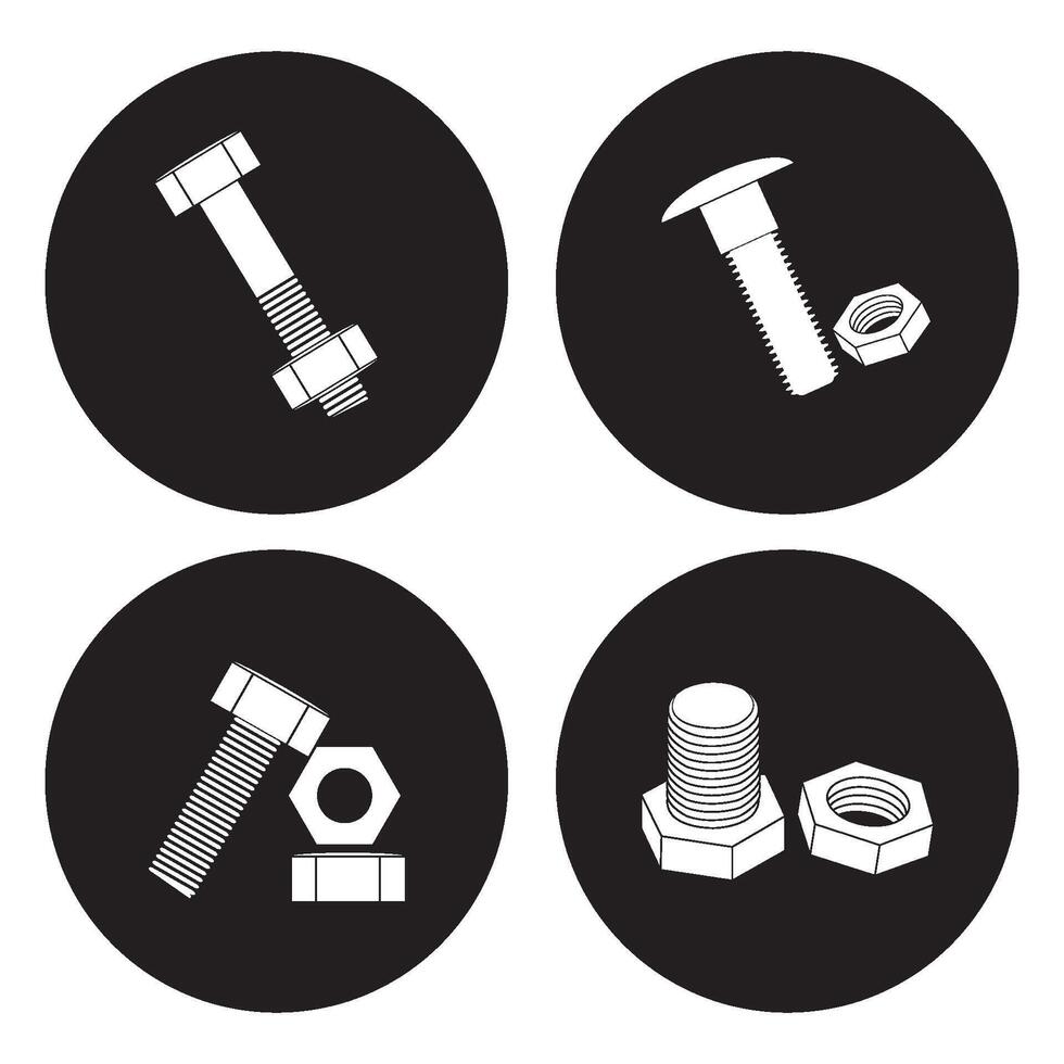 nut and bolt icon vector