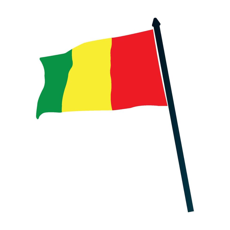 Guinea flag icon vector
