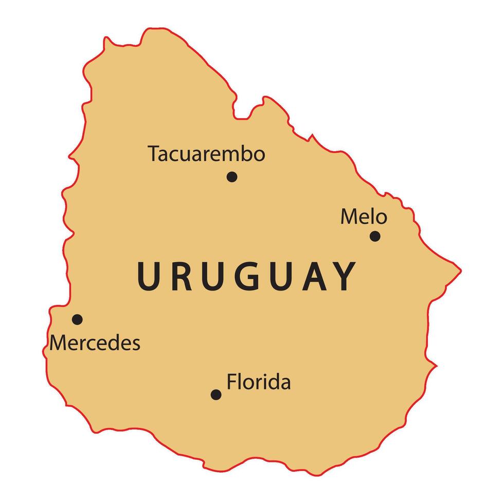 Map of uruguay vector