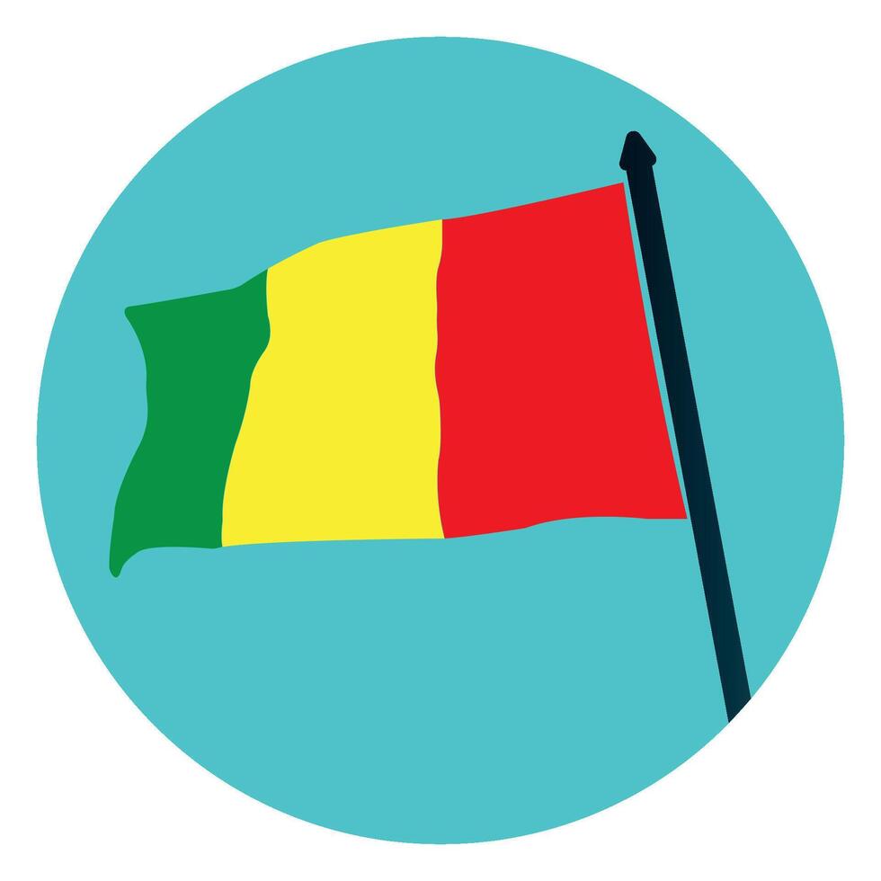 Guinea flag icon vector