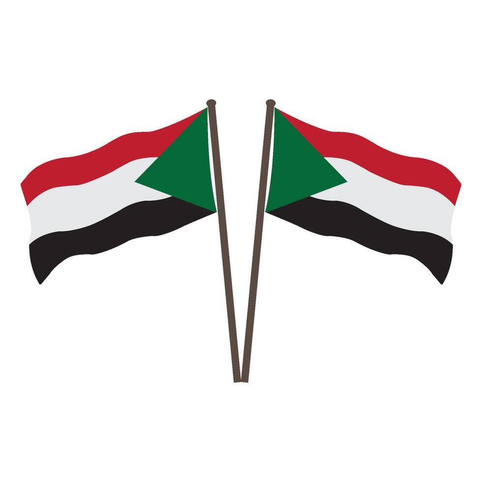 Sudan flag icon vector