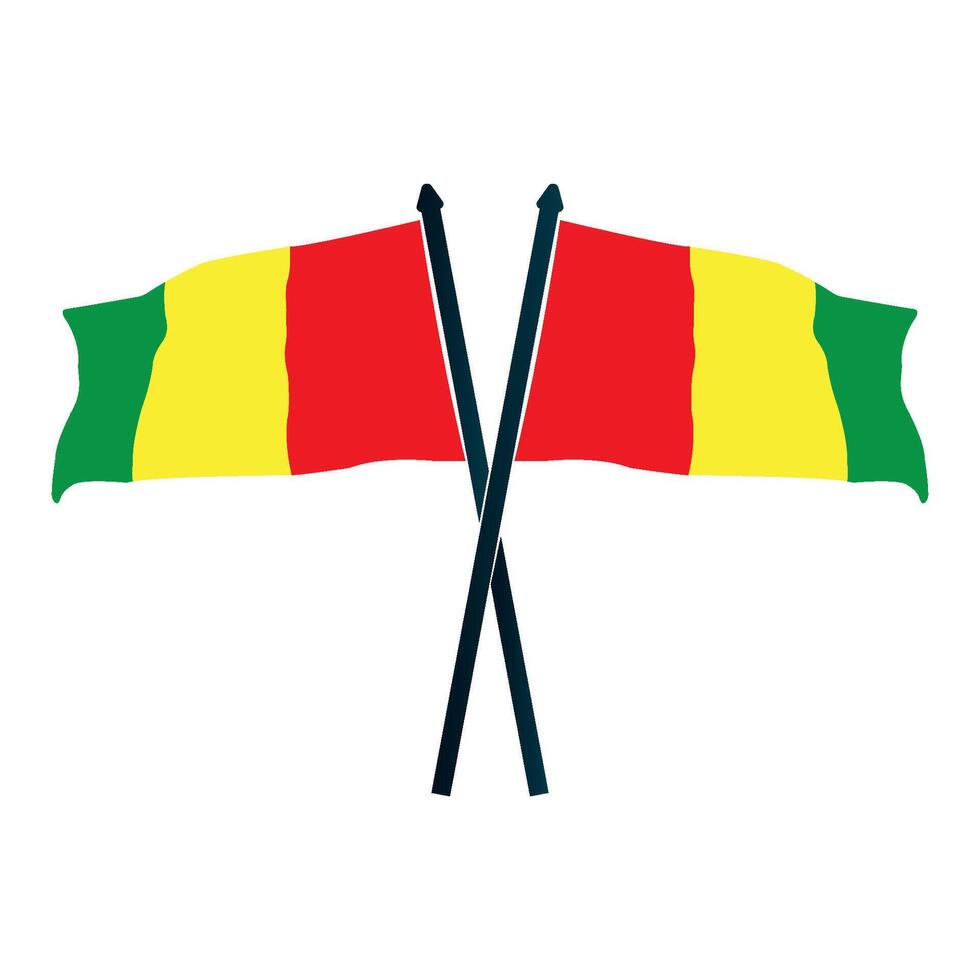 Guinea flag icon vector