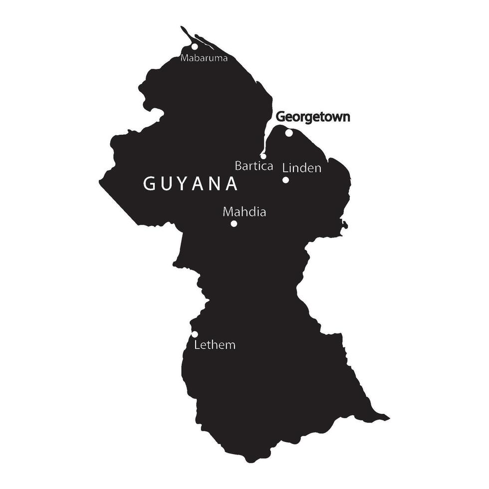 Map of Guyana vector
