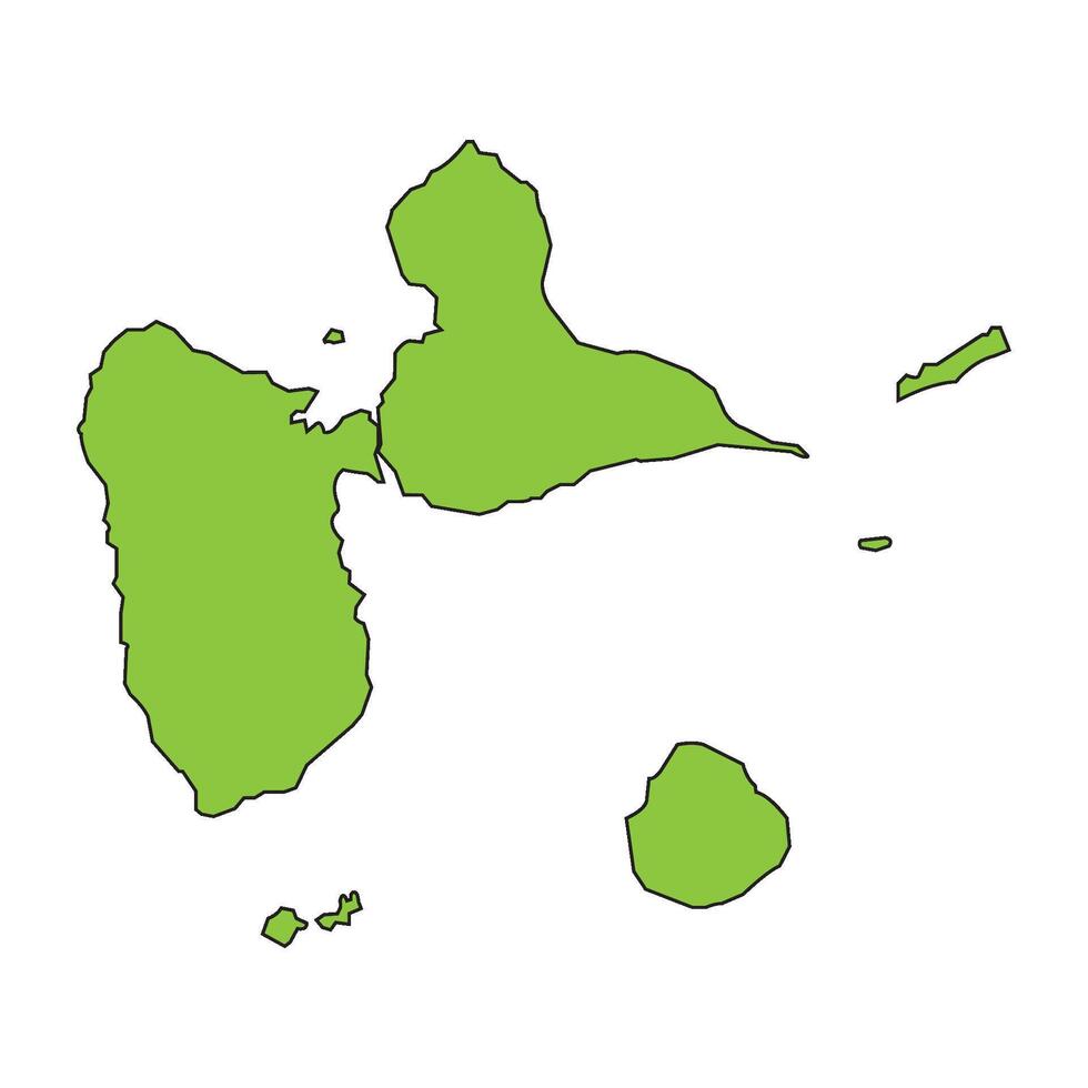 Map of guadeloupe vector