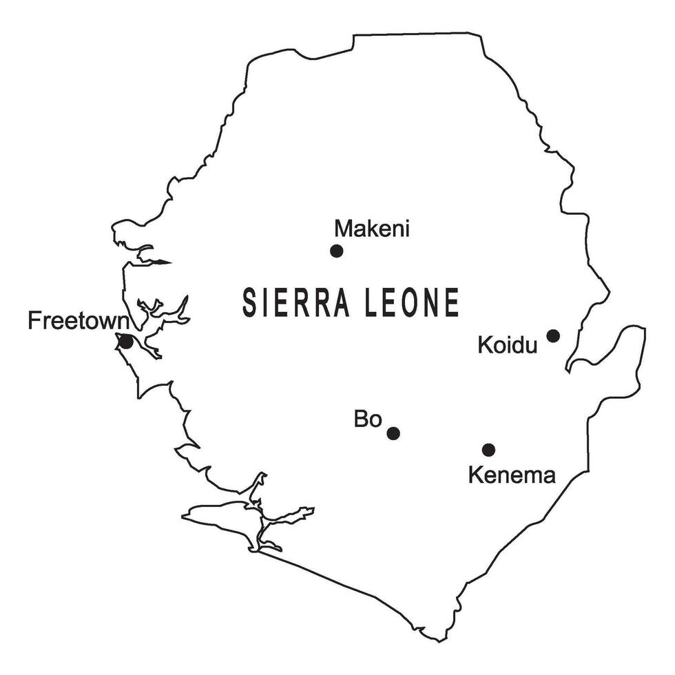 Sierra leonne map vector