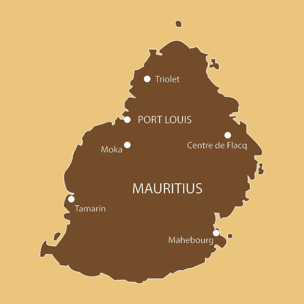 Map of mauritius vector
