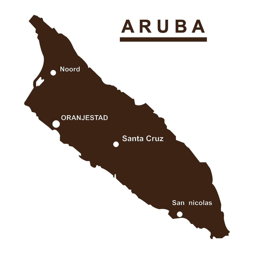 Aruba map design vector