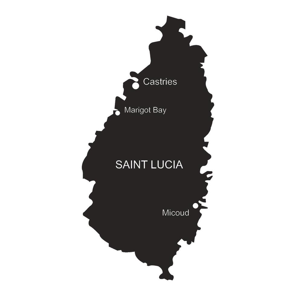 Saint Lucia map vector
