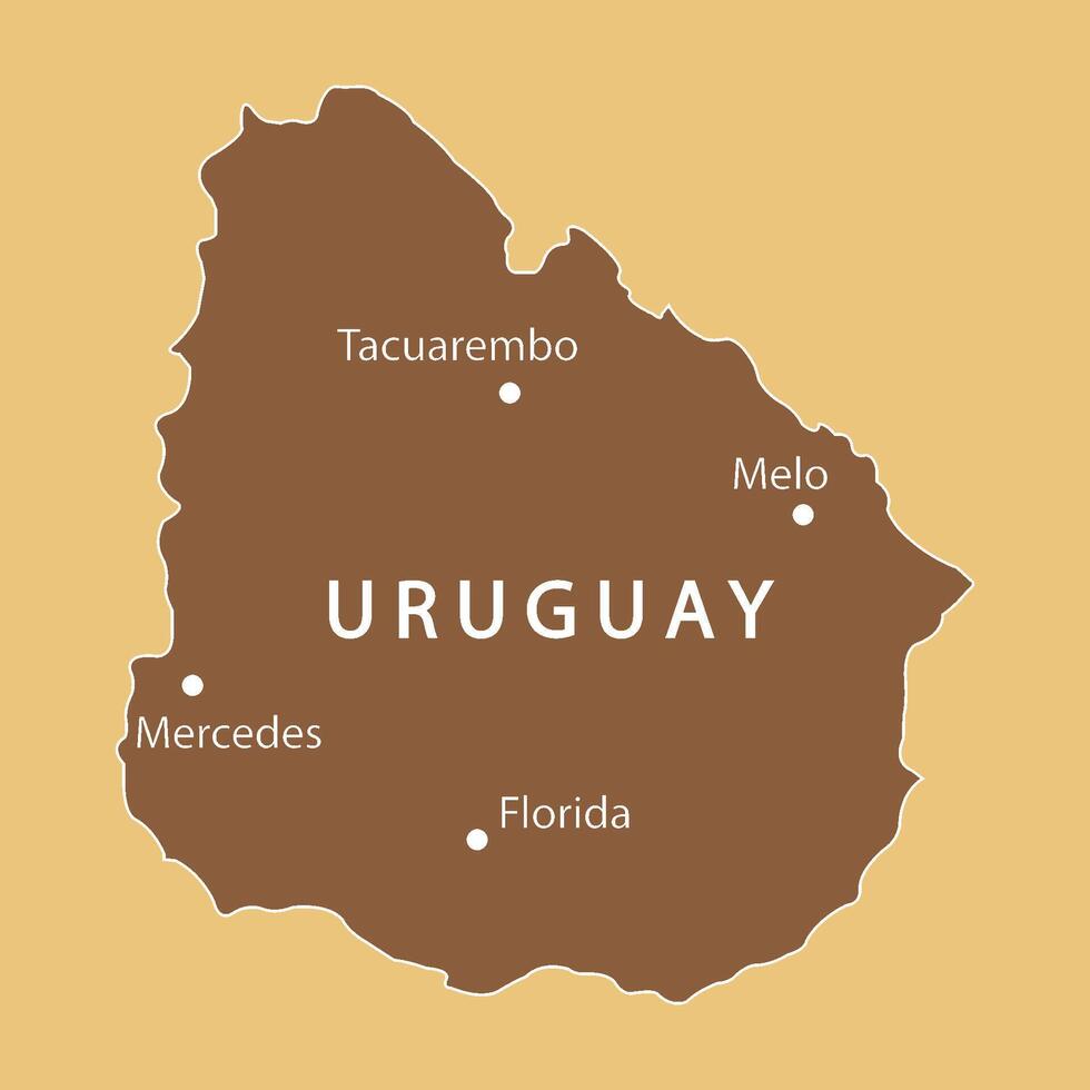 Map of uruguay vector