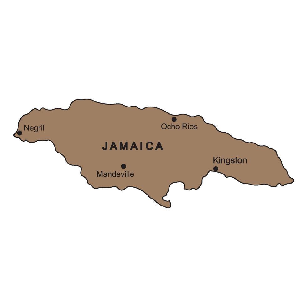 Map of jamaica vector