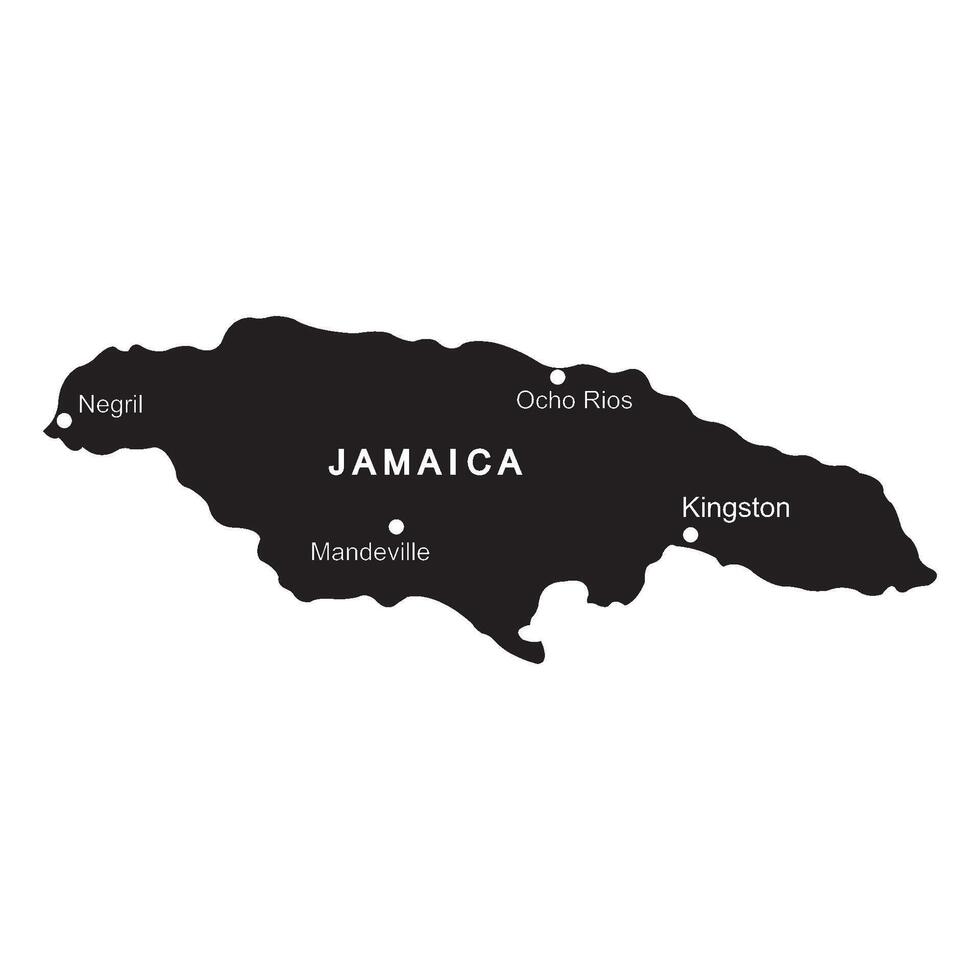 Map of jamaica vector