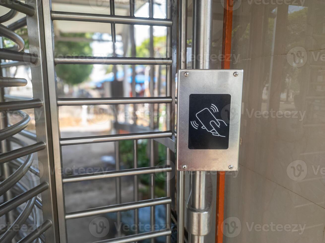 For access control doors, you must use an ID card or badge to enter the area photo