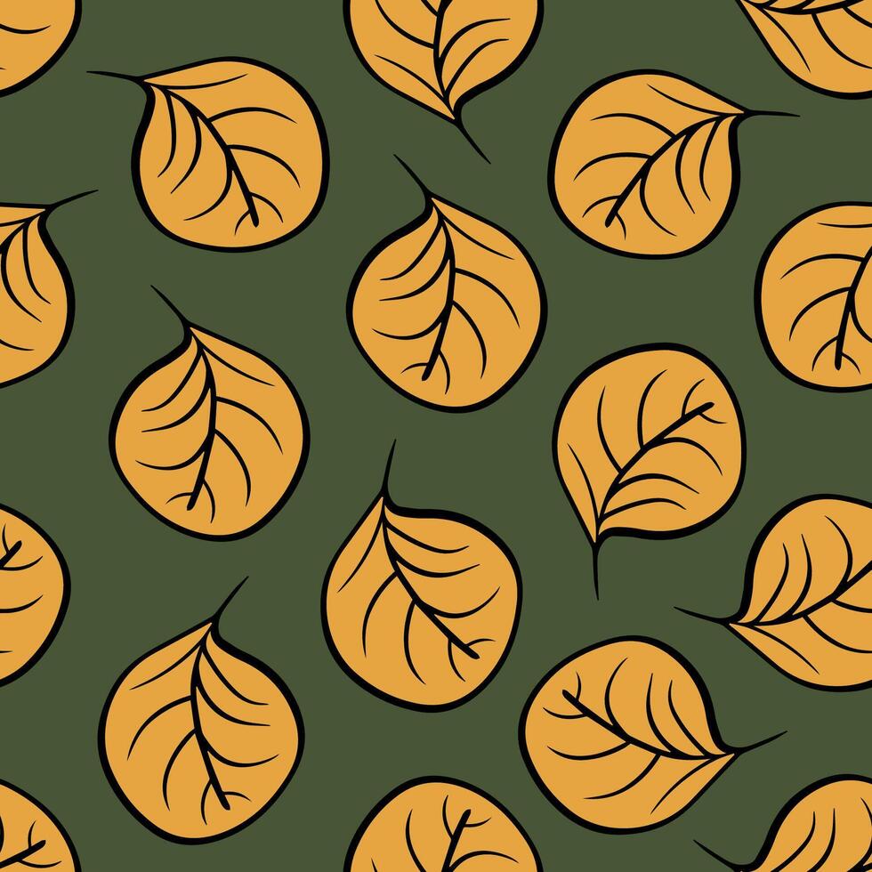 Illustration of a pattern with autumn leaves. Autumn background. vector