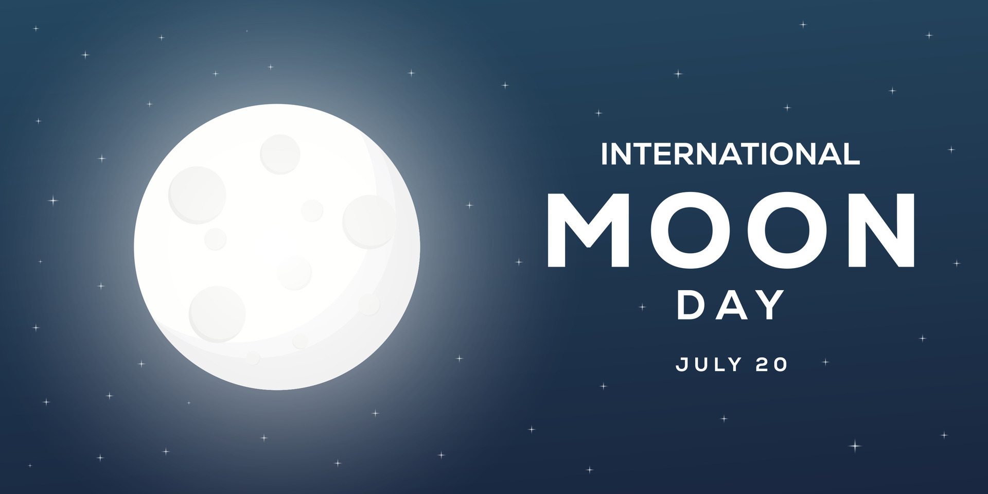 International Moon Day horizontal banner illustration 46659297 Vector