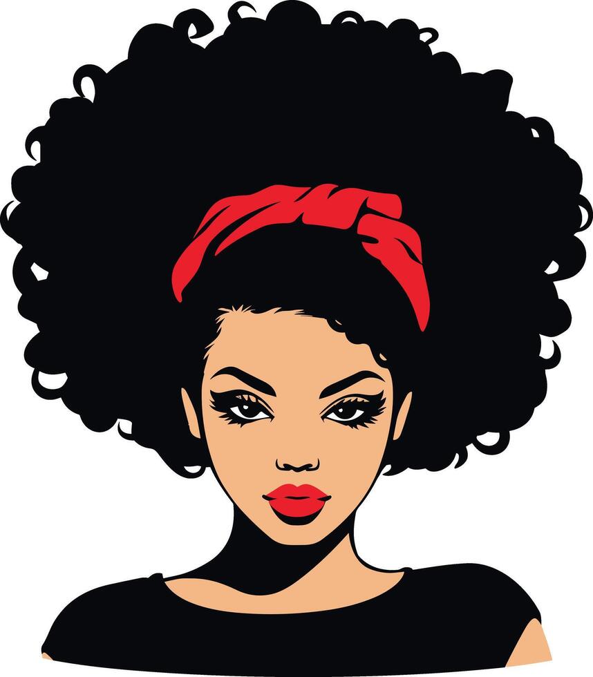an illustration of a woman with an afro vector
