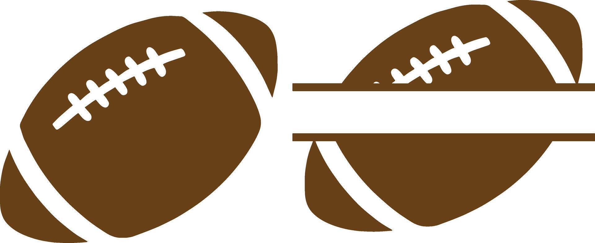 two footballs with a blank space for a name vector