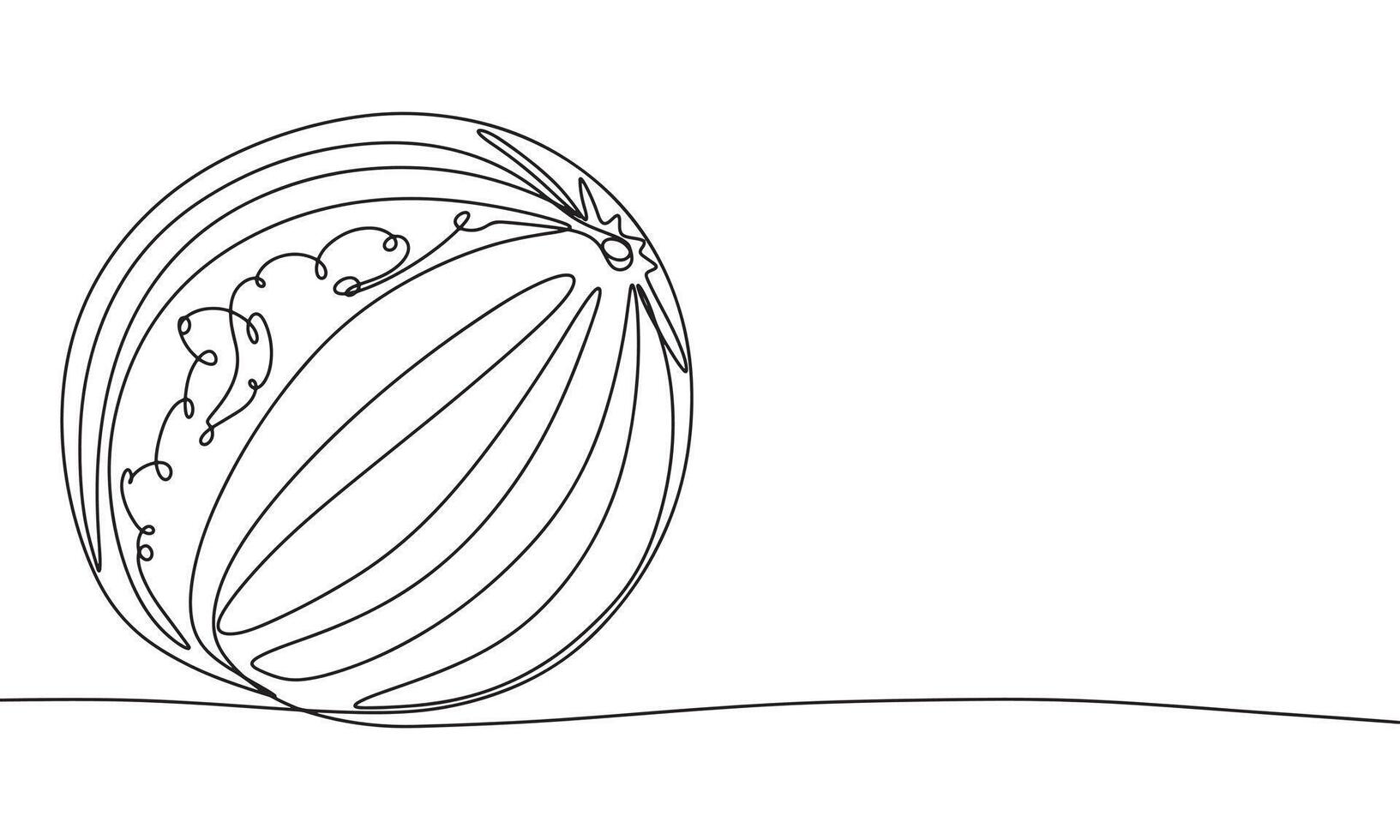 Watermelon one line continuous. Watermelon line art. Hand drawn art. vector